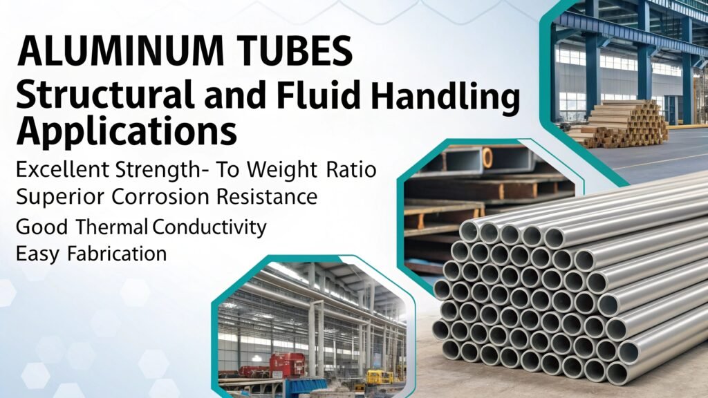 alt text: Montage showing various applications of aluminum tubing - bicycle frames, heat exchangers, railings